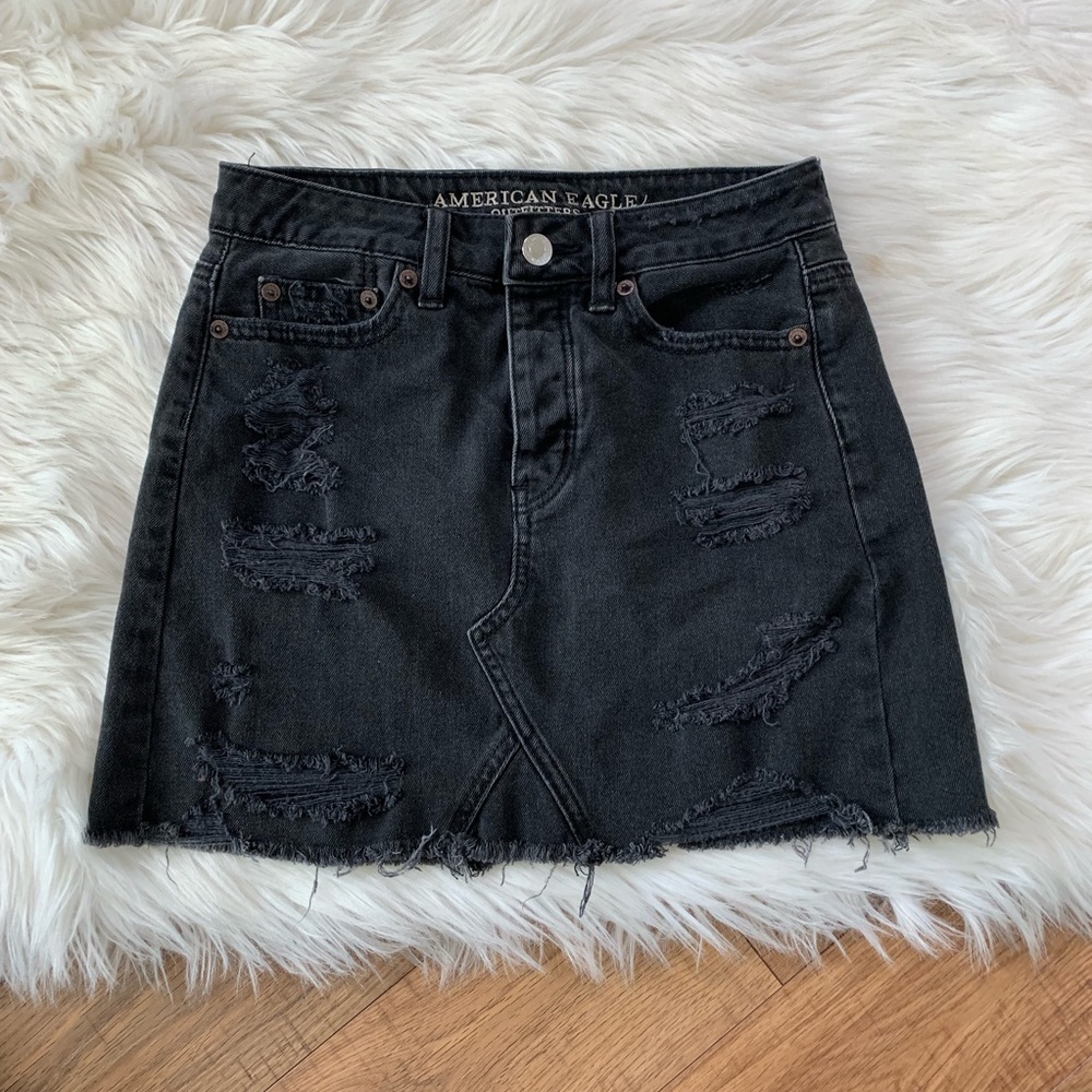 American Eagle Black Denim Skirt